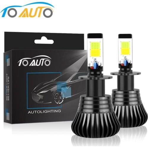 2pcs H1 H3 H7 H8 H11 LED 9005 HB3 9006 HB4 H27 880 881 Bulbs Car Fog Light Dual Color Driving Lamp White Yellow 12V Auto Lamp