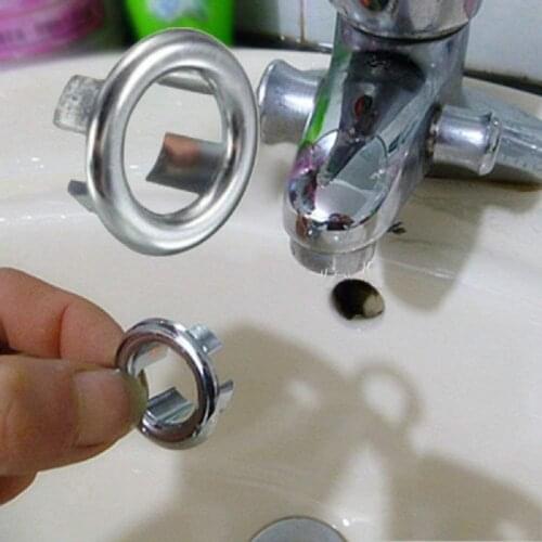 2Pcs Sink Overflow Ring Overflow Covers Kitchen Bathroom Basin Trim Bath Sink Hole Overflow Drain Cap Cover Insert In Hole Spare