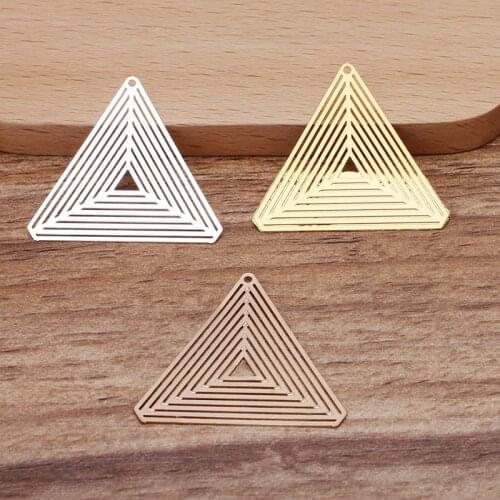 20 PCS 28.5mm Metal Brass Charms Filigree Triangle Charms Pendant DIY Handmade Accessories For Jewelry Making
