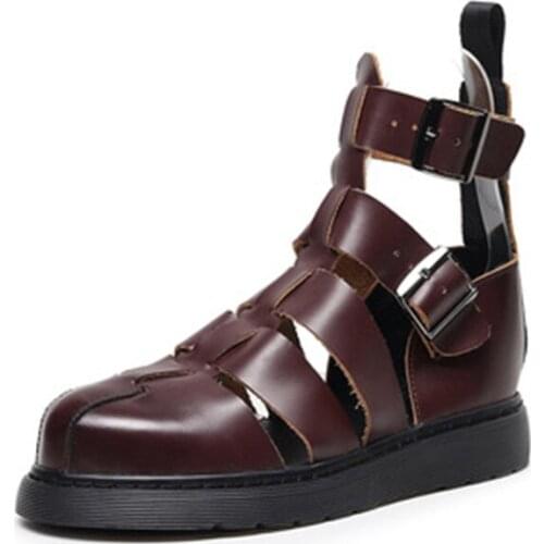 2021 summer new fashion lovers with Martin sandals baotou leather Roman sandals casual sandals women