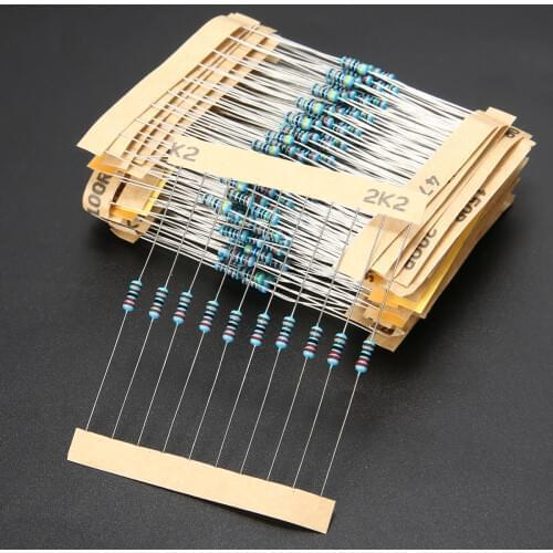 300pcs/lot 1/4 Watt Metal Film Resistor Assortment Kit 30 Different Values 1Ω-1MΩ ohm Range Resistors Resistance