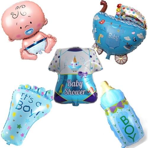 5pcs/lot Baby Boy Cartton Foil Balloons 1th Baby Birthday Party Inflatable Balloons Baby shower air Globos Ballon