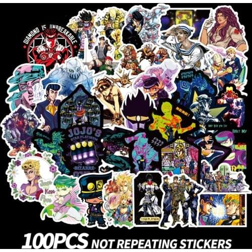 50/100Pcs Anime Jojos Bizzare Adventure Stickers Guitar Luggage Laptop Bicycle Fridge Skateboard Graffiti Sticker Toys