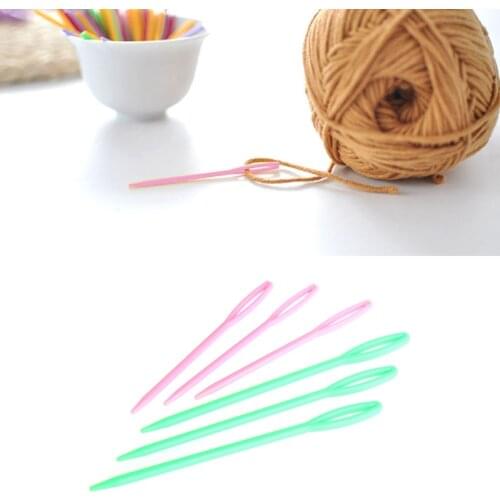 6/18 Pcs Multicolor Child Education Plastic Sewing CrossStitch Knitting Wool Weave Needle 7cm Sweater Auxiliary Accessories Tool