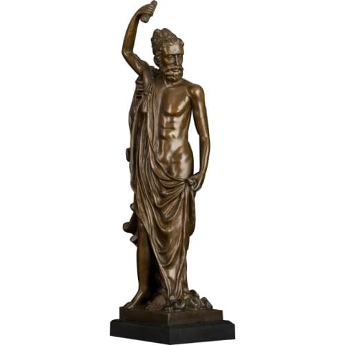 ArtsHom DS-047 Home Decor art Bronze Greek God Sculpture Western Man Statue Vintage Figurine Art Decor for Indoor Decoration