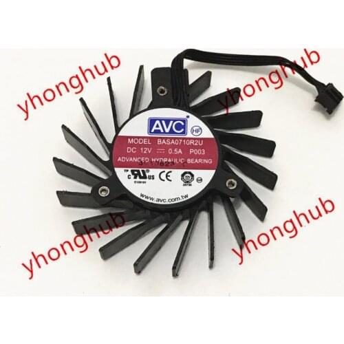AVC BASA0710R2U P003 DC 12V 0.50A 65x65x13mm Server Round Fan