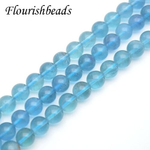 4/6/8/10mm Natural Blue Flourite Gemstone Round Shape Loose Beads Jewelry Making Supplies 2 Strand