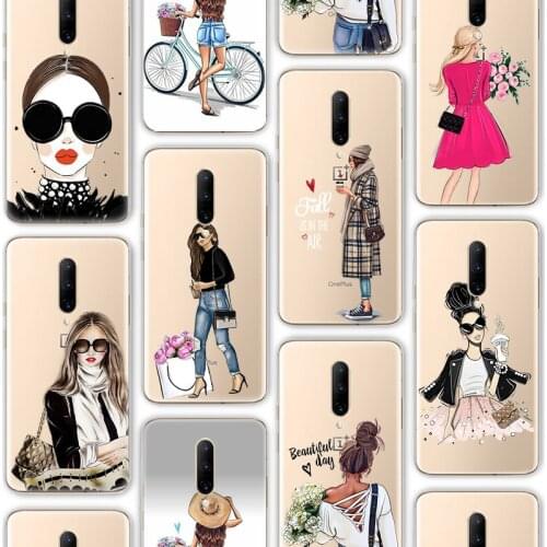Ciciber Funda Case for Oneplus 7 8 7T 6 6T Nord N10 N100 Pro Soft Silicone Case for Oneplus 8 8T Pro Luxury Vogue Girl Cute Capa