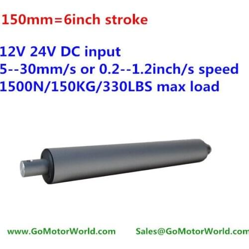 12V 24V 150mm 6inch stroke customized load speed tubular linear actuator with free bracket LA13
