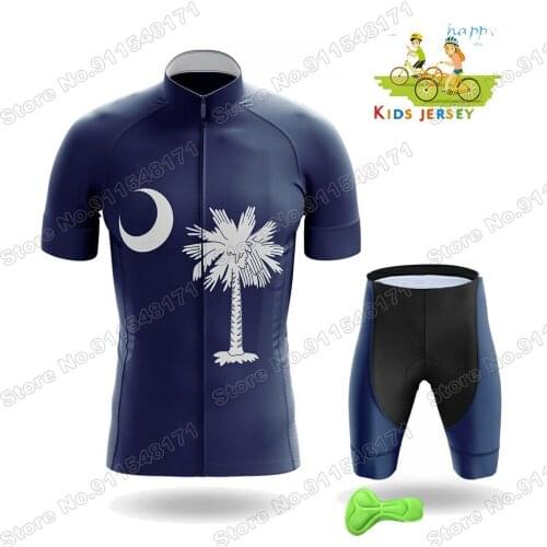 Kids Team 2021 Cycling Jersey Set South Carolina Pride Boys Girls Cycling Clothing Children Road Bike Suit MTB Ropa Ciclismo