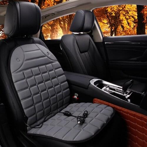 CHIZIYO 12V Car Universal Electric Heating Seat Cushion Winter Warm Vehicle Mat Black Gray