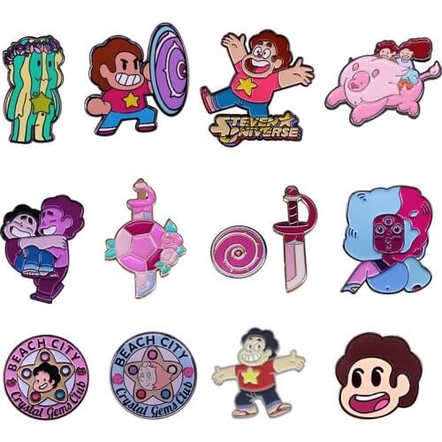 Steven Quartz Universe Enamel Pins Collect Creativity Crystal Gems Metal Cartoon Brooch Backpack Lapel Badges Fashion Jewelry