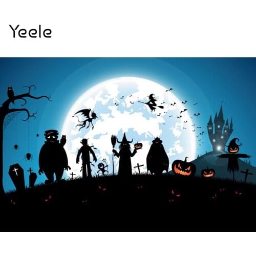 Yeele Halloween Photography Baby Birthday Backdrops Photocall Moon Castle Ghost Photographic Background For Kids Photo Studio