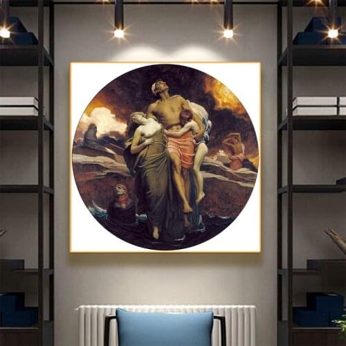 Canvas Art Oil Painting Frederic Leighton《And the Sea Gave Up the Dead Which Were in It》Picture Wall Decor Home Decoration