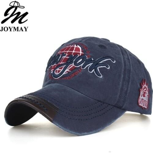 Joymay 2019 NEW ARRIVAL Spring Vintage Wash Finishing style Baseball cap New York embroidery cotton Snapback Unisex sport B621