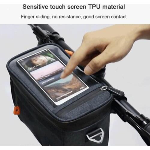 Basket With Rain Cover Shoulder Strap Bike Bag Hand Waterproof Compact Quick Release Mobile Phone Stand Front Frame Storage Bag