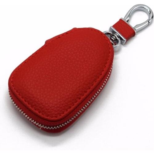 Genuine Cow Leather Car Key Wallets Men Key Holder Housekeeper Keys Organizer Women Keychains Covers Zipper Key Case Bag Pouch