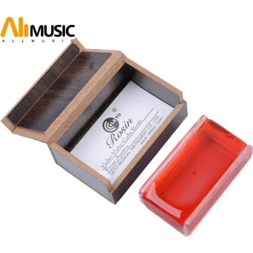 Leto Good Quality Violin Viola Cello Rosin Squre Shape Wood Box Red Rosin