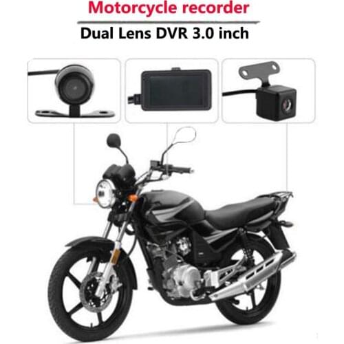Motorcycle Camera DVR Motor Dash Cam with Dual-Track Front Rear Recorder 140 Degree HD 3.0 Inch Motorbike Electronics