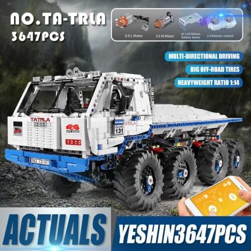 MOULD KING 13144 RC Tatra T813 8x8 PROFA Motorized Car Building Block Compatible Technical MOC-27092 Kid Christmas Toys Gift
