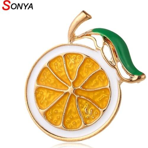 SONYA Enamel Lemon Brooch Unisex Women Men Brooch Pin Cute Fruit Brooches Fashion Jewelry Dress Coat Gift Bijoux Femme