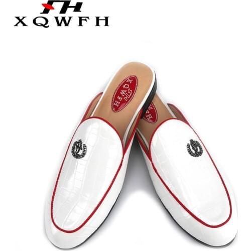 Men summer sandals casual flats banquet handmade mens slippers men dress shoes male smoking slippers plus size