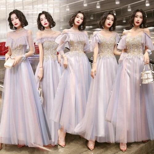 New Bridesmaid Dresses Pleated Floor length Country Beach Wedding Guest Party Gowns Cheap Long Prom Dress