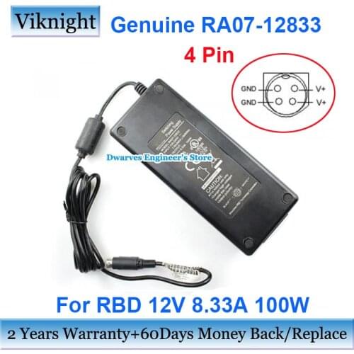 Genuine RA07-12833 12V 8.33A AC Switching Adapter Power Supply For RBD Laptop Charger 4 Pin