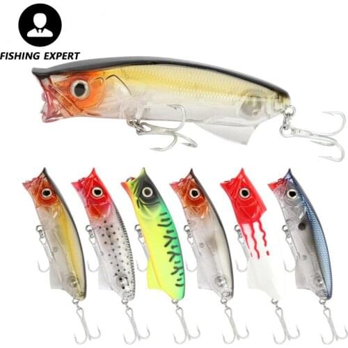 Floating Popper Fishing Lure Hard Bait 11g 7.9cm Fish Bait Top Water Swimbait Crankbait Carp Squid Trout Wobbler Hooks ABS Lures