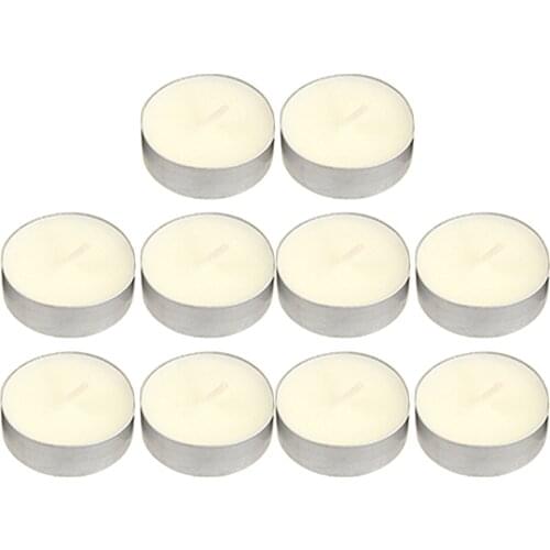 10pcs Durable Smokeless Round Tealight Candles for Dinners Parties Valentines