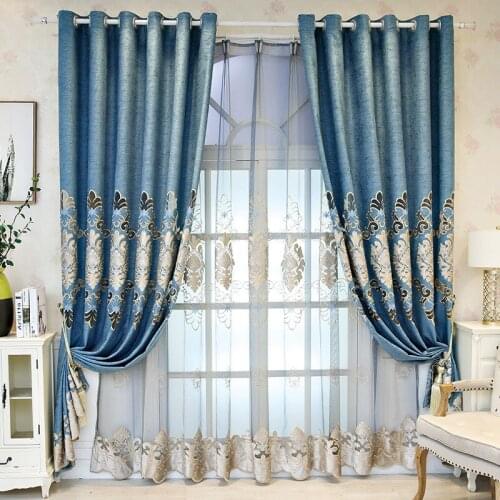 European-style Luxury Curtains For Living Room Drapes Bedroom Jacquard Fabric European Window living room embroidered curtain