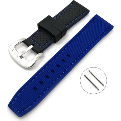 Fashion 20mm 22mm 24mm Silicone Watch Strap Men Women Black Sports Watch Band Universal Waterproof Watchbands Watch Accessories