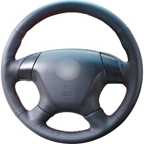 Hand-stitched DIY Black Micro Fiber Leather Car Steering Wheel Cover for Honda Accord 7 2003-2007 Odyssey 2005-2010