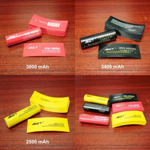 100pcs/lot PVC Thermal Shrinkable Casing For Battery Sheath Packaging 18650 Heat Shrinkable Tube Insulation Film