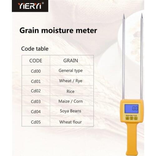 Yieryi New Come High Quality Digital Moisture Meter Portable Grain TK100S Use For Corn,Wheat,Rice,Bean,Wheat Flour