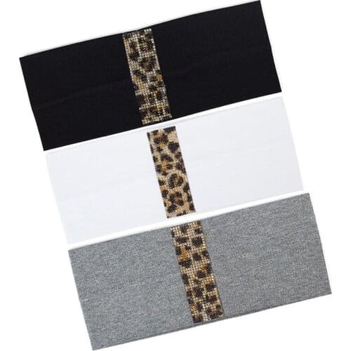 Crystal Hair Accessories Leopard Headband For Women Girls Rhinestones Hairband Female Elastic Yoga Spa Hair Bands Fashion Turban