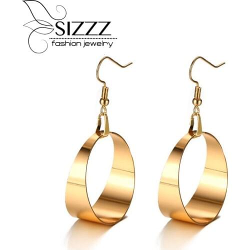 SIZZZ Europe and the United States style big earrings gold temperament drop earrings for women