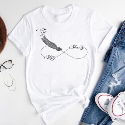 Women Graphic Cartoon 2021 Feather Letter 90sTrend Short Sleeve Summer Fashion Print Female Clothes Tops Tees Tshirt T-Shirt