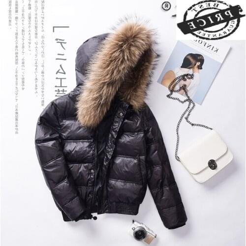 Natural Raccoon Fur Collar Hooded Womens Winter Down Jacket Woman Parkas Korean White Duck Down Coat Female Hiver 01