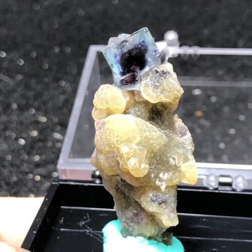 13.9gNatural purple fluorite and mica mineral healing energy crystal teaching specimen stone home decoration