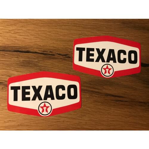 2X Motor Bike Racing Stickers for TEXACO Aufkleber oil Vintage Retro Look Old School Oldtimer Hotrod Rallye Auto Car Decals