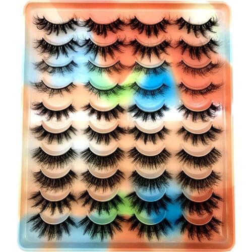 20 pairs of 25mm mink eyelashes 3D dramatic false eyelashes handmade fluffy eyelashes natural long 25mm eyelash extension