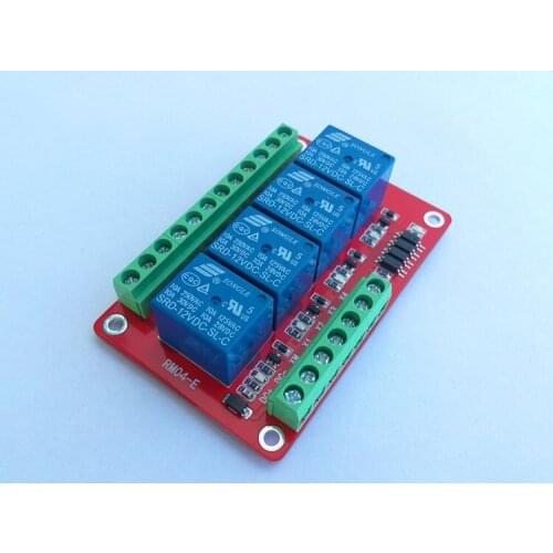 4 way relay module/extension board/bidirectional optocoupler isolation/high and low level 5/12/24V/ optional