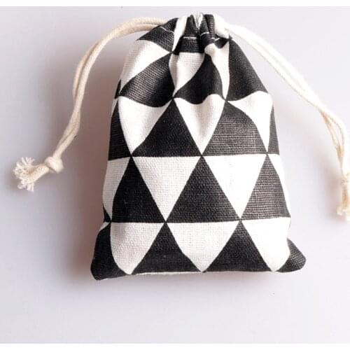 50pcs 9x12cm Cotton Jewelry Gift Bags black whire Colors Drawstring Bags Christmas Jewelry Pouches Festival supplies