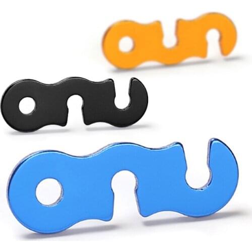 A433 Aluminum umbrella rope buckle Tent draw rope S-shaped wind rope buckle Three-eye opening rope buckle Small size