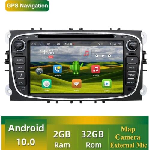 Bosion 2 Din Android 10.0 Car dvd gps player car stereo radio for Ford Mondeo Focus GPS+Wifi+Bluetooth+USB+Mirror Link+Converse