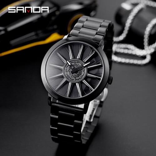 SANDA New Stainless Steel Band Waterproof Men Watch Fashion Business Outdoors Quartz Wristwatch Relogio Masculino P1032
