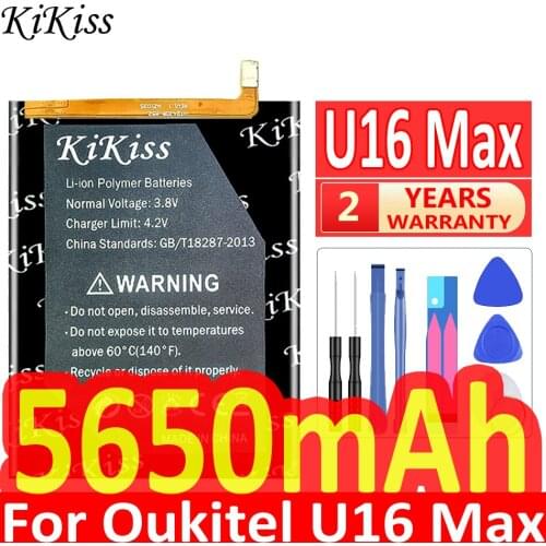 For Oukitel U16 Max Battery KiKiss High Capacity 5650mAh Battery Backup Replacement for Oukitel U16 Max U16Max Smart Phone