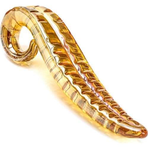 Golden Glass Dildo Huge Dildos Penis Masturbator Anal Butt Plug Lesbian Adult Sex Toys For Women Female Masturbation