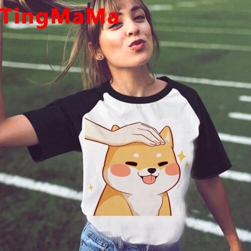 Kawaii Japanese Shiba Inu T Shirt Women Funny Animal Dogs Summer Tops Cartoon Harajuku Unisex Graphic Tees Fashion Tshirt Female